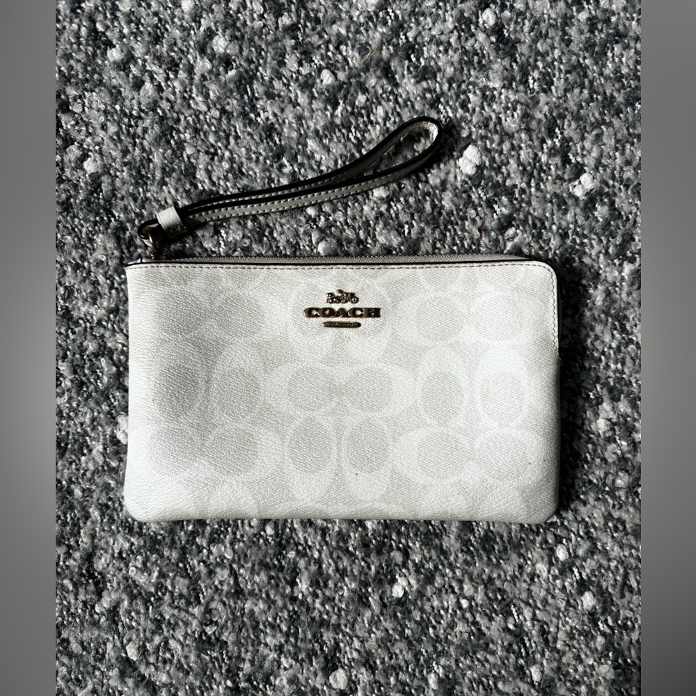 Coach Silver Wristlet Clutch